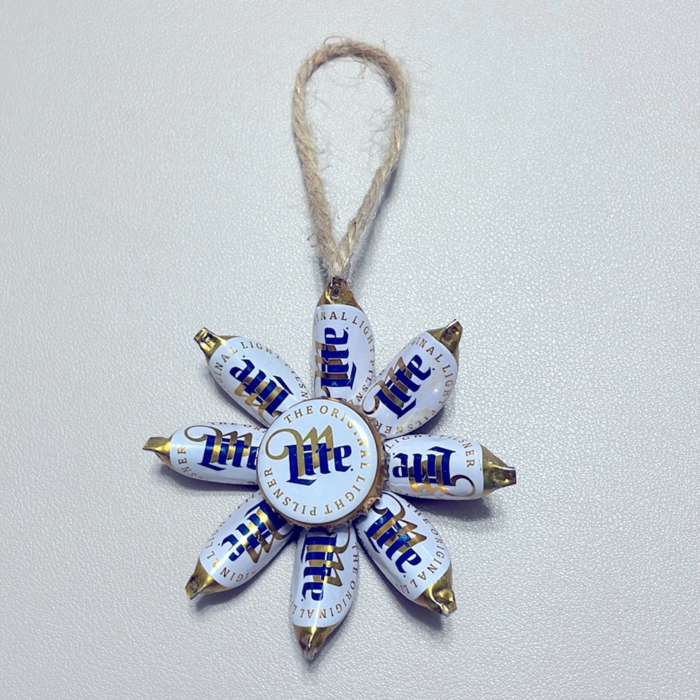 Miller Lite bottle Cap Ornament
